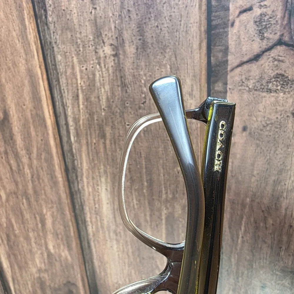 Coach Eyeglasses Womens Olive Brown Gradient Clear HC6089 5408 Rectangle Frames‎